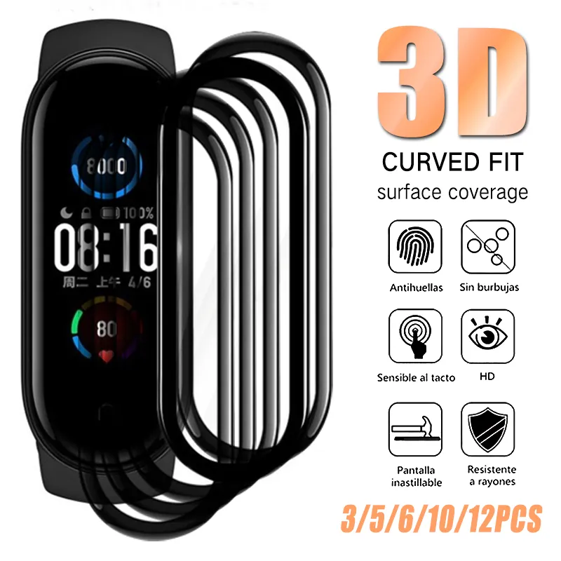 Verre 10D pour xiaomi mi-bande 8 Protecteur d'écran Protecteur pour Xami Miband8 Band8 Miband Couverture pour Xiaomi Mi Band Film