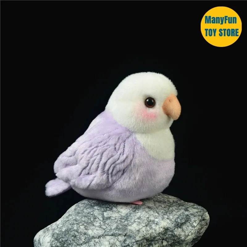 Lovebird Parrot Peony Plushie Budgerigar Budgie Plush Toys Life Animals Simulation Stuffed Doll Toy 240401