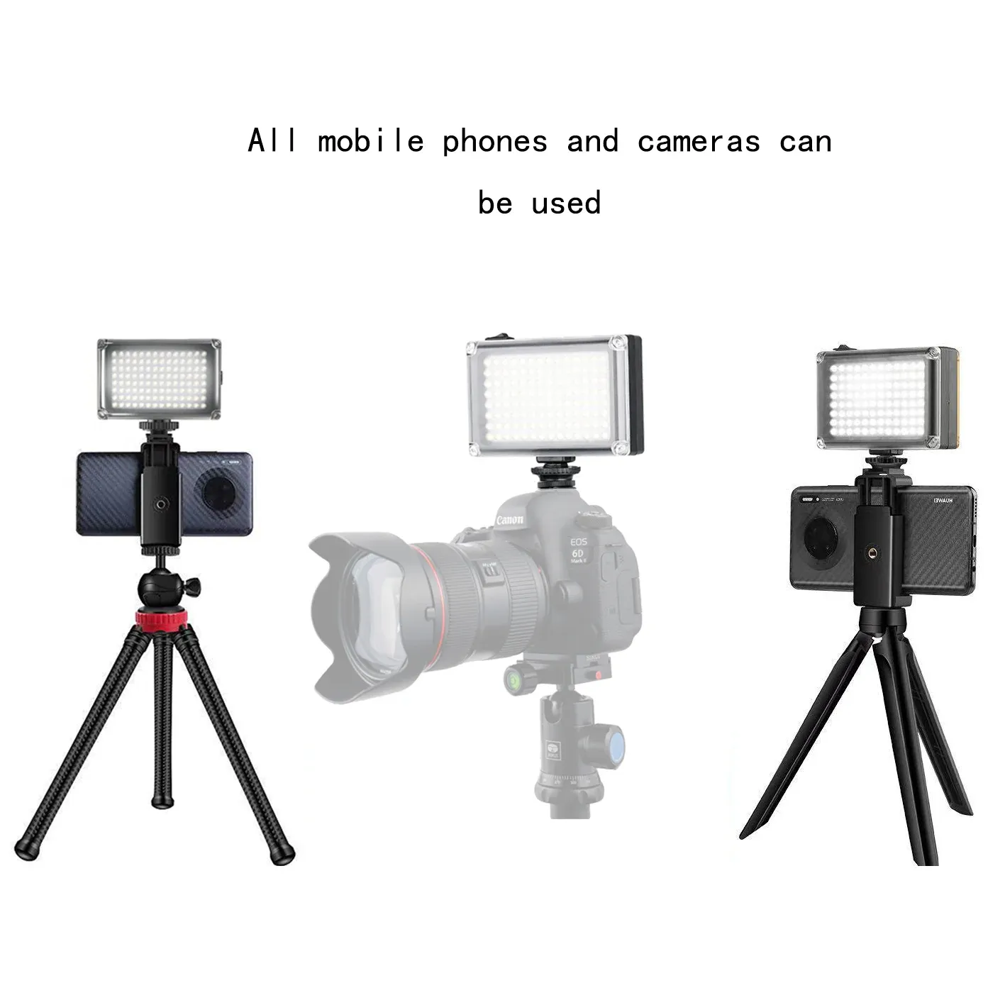 Flashes Mini LED Video Light Light Oncameralamp para DSLR Câmera Vlog Preenchimento Luz de Fotografia Luz de Acessórios Lumin
