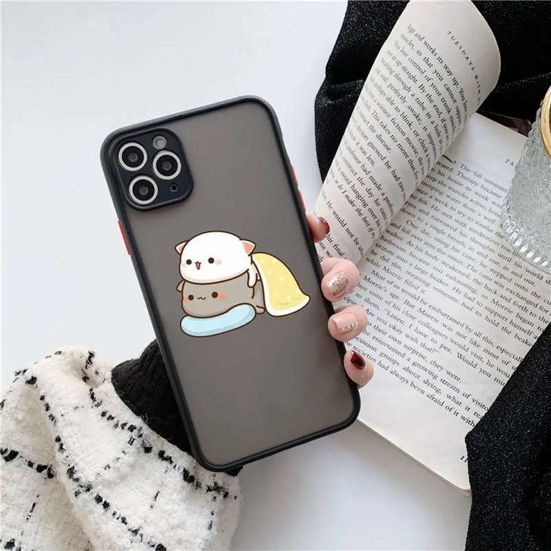 Mochi Peach Goma Cat Phone Case Matte Transparent для iPhone 14 11 12 13 Plus Mini XS XS xr Pro Max Cover