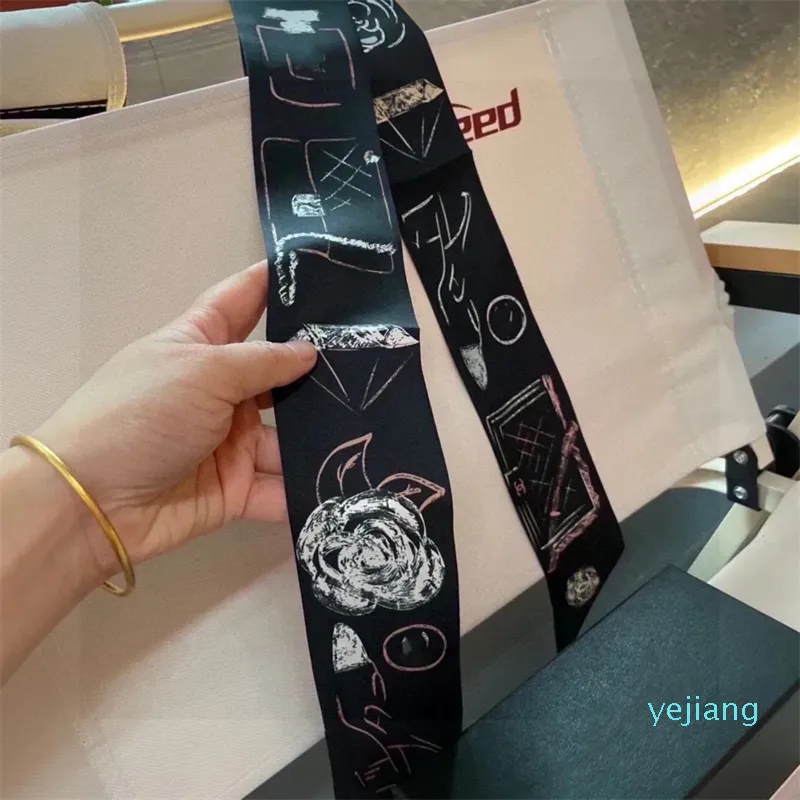 Dam mode halsduk designer hårbälte handväska halsduk silkematerial storlek 8x120 cm