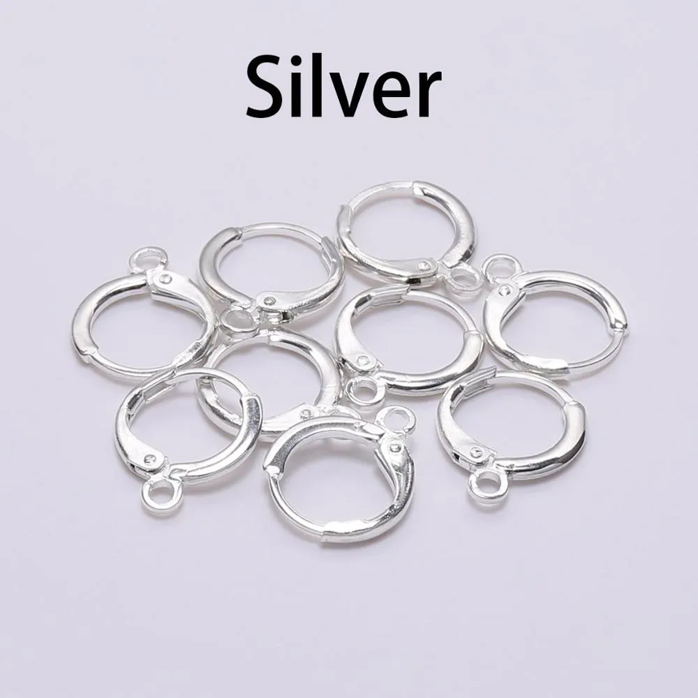 20pcs/lot 14x12mm Gold Silver Color French Earring Hook Earwire Earrings Clasp Base Fitting for DIY Jewelry Making Accessories