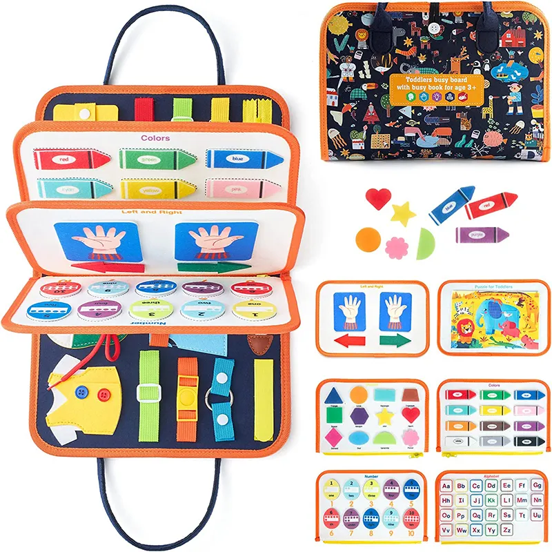 Beschäftigter Vorstand Kleinkind Travel Toys Montessori Bildungsaktivität Sensorisches Spielzeug für Kinder Autismus Vorschule Lerngeschenk