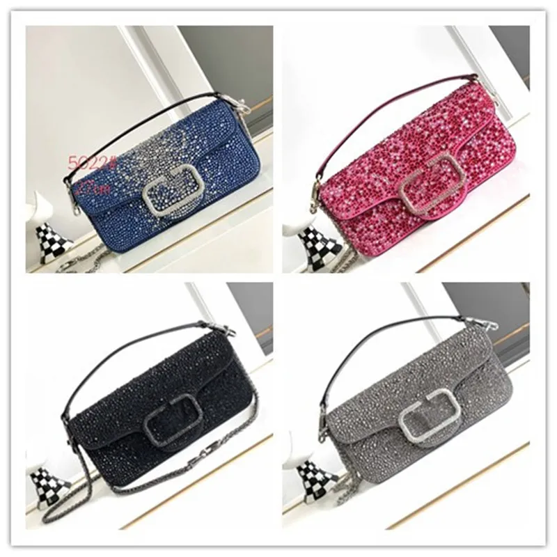 Designer Luxury Small Loco Crystal Borsa A Spalla utsmyckad crossbody axelväska Imitation Crystal Handväska