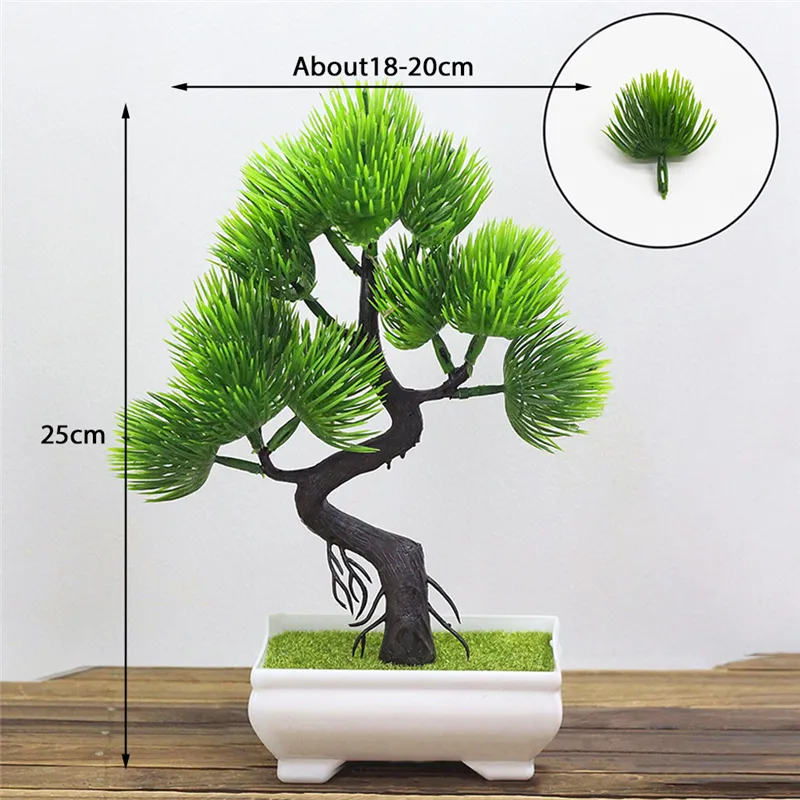 Casa piante finte bonsai mini artificiale plastica artificiale albero verde in vaso in vaso in vaso da giardino ornamenti ornamenti