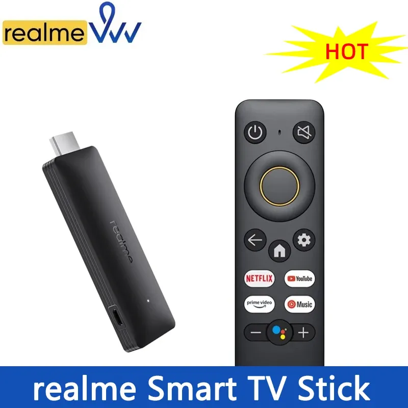 Kutu Global Sürümü RealMe Akıllı TV Stick 1GB 2GB RAM 8GB ROM ARM CORTEX BLUETOOTH 5.0 Google Asistan TV Stick Medya Oyuncu