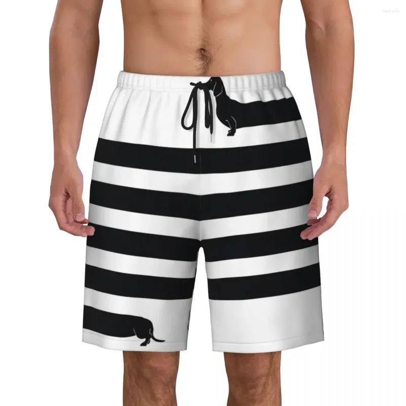 Herren -Shorts Custom Board Männer schnelle trockene Strandwarenbretthorts lustige Dackel -Welpen Schwimmstämme Badeanzüge Badeanzüge