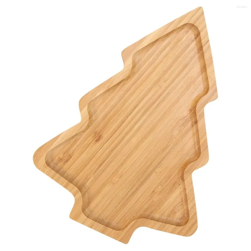 Garrafas de armazenamento Placa de Natal Recipientes de alimentos de cozinha Salada em forma de árvore de bambu Sushi Dish Decorative Dinner Bandey Home