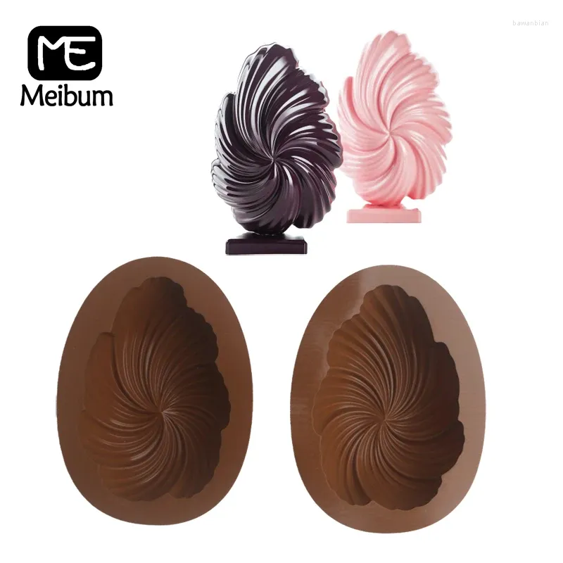 قوالب الخبز meibum silicone كعكة القالب نمط دوامة عيد الفصح البيض الشوكولاتة 2pcs لكل مجموعة أدوات تزيين الخبز المطبخ