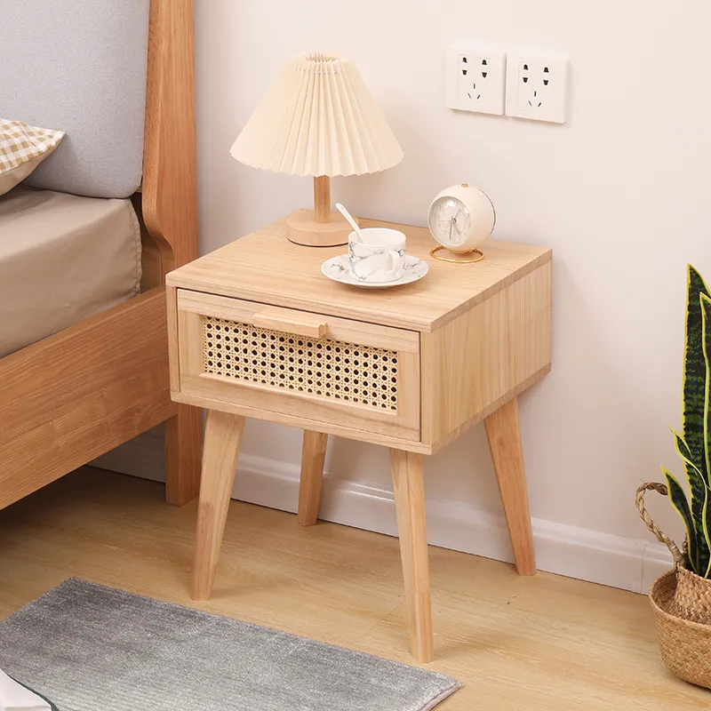 Nordic Furniture Solid Wood Nightstands Bedroom Bedside Table Modern Simple Night Stands Home Accessories Side Tables Lockers