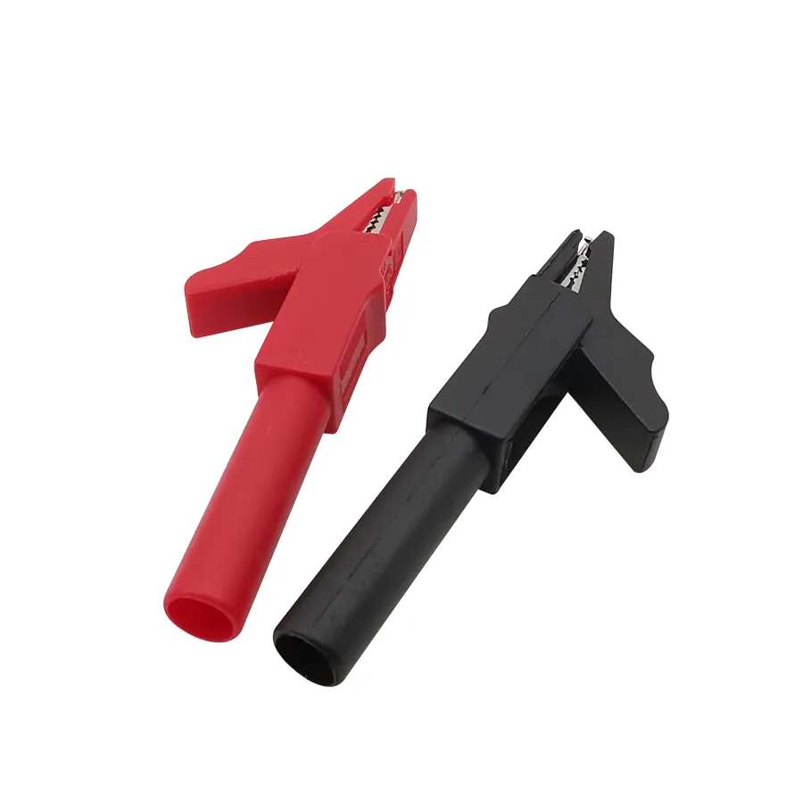 2pcs Clips d'alligator 4 mm Adaptateur de connecteur de pince de crocodile de protection en plastique pour le rouge multimètre / noir / vert / bleu / jaune