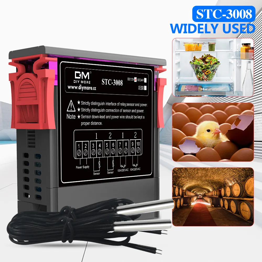 TPM-900 220V Digital Temperature Controller, LED Panel - View #2