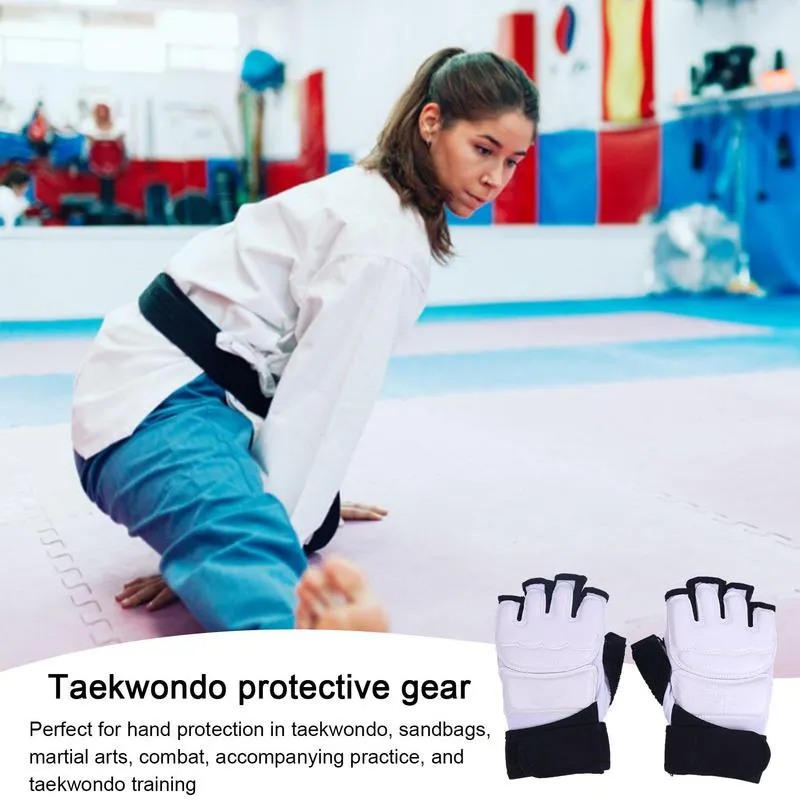 Taekwondo handskar fotskydd taekwondo skor fotstrumpor hand fotskydd halv fingerboxhandskar för vuxna barn