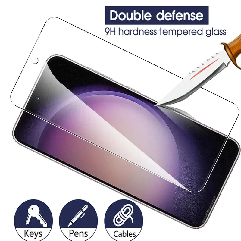 2pcs Temperiertes Glasfall für Samsung Galaxy S23 plus 5G -Bildschirmschutz für Samsung S 23 S23 Fe 23plus HD -Schutzfilmschutz