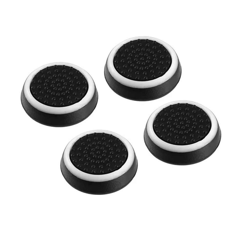 4pcs Silicone Anti-slip Striped Gamepad Keycap Controller Thumb Grips Protective Cover for PS3 for Xbox 360