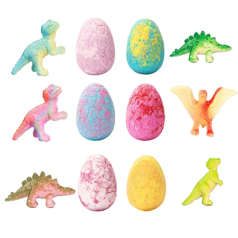 Ört Essence Children's Essential Oil Bath Ball Dinosaur Egg 6 Presentlåda Bad Bomb Bath Sea Salt Bath Fuktande slät hud