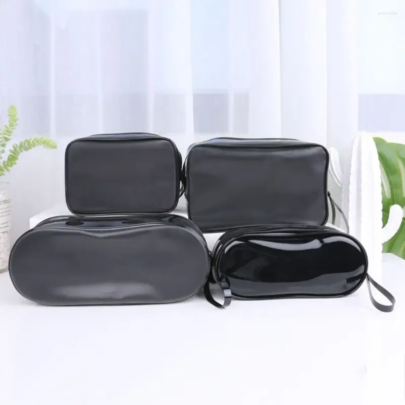 Storage Bags PVC Make Up Pouch Black/Silver Color Beautician Cosmetic Holder Travel Organizer Clear Makeup Cases Outdoor