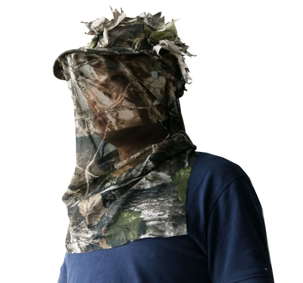 Ghillie Camouflage Leafy Hat 3d полная маска для маски для головного убора