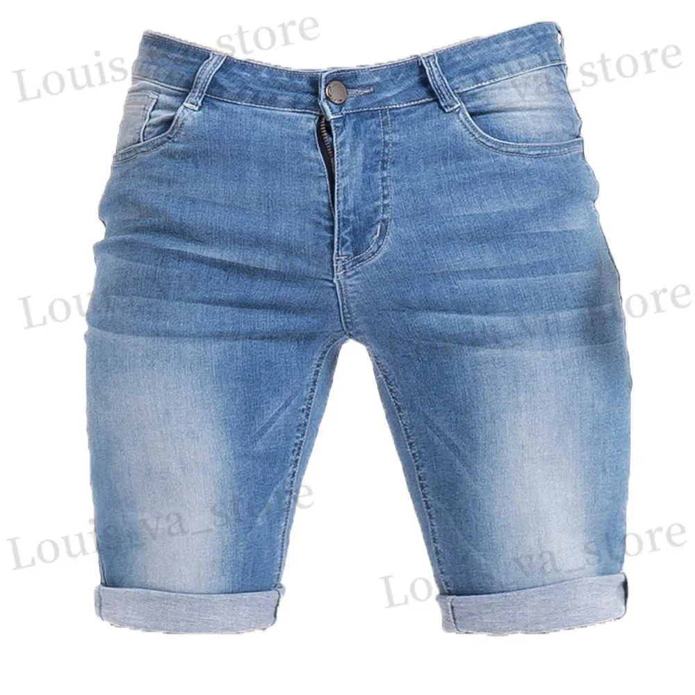 Shorts maschile pantaloncini da uomo jeans shorts nera high waist waist strappato jeans per uomo marca marchio taglie forti casual strtwear dk03 t240411