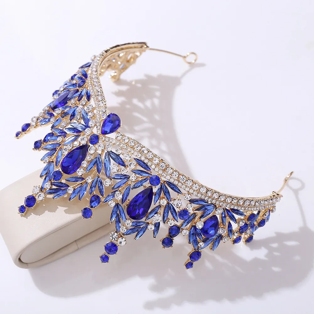 DHgate.com:DIEZI Baroque Tiara for Women, Purple Crystal