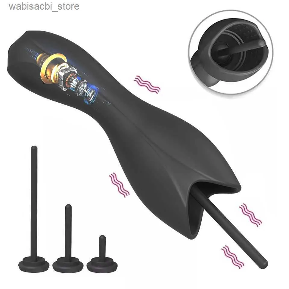 Andere Gesundheit Schönheit Gegenstände Männlicher Penis Vibrator Eichel Massagebaste Urethra Plug Horse Eye Stimulation Silikon SM Erwachsene Spielzeug für Männer Masturbation Cup L49