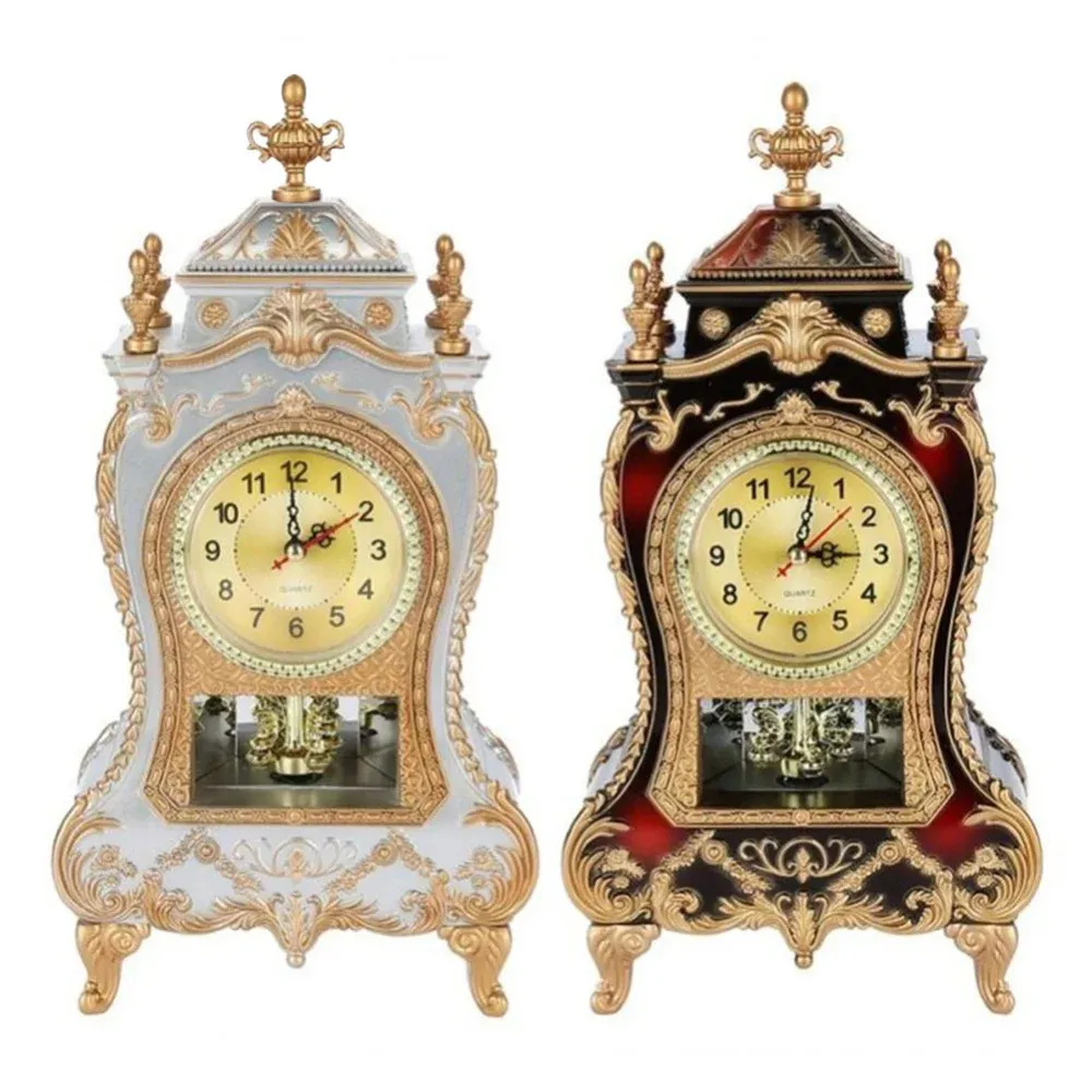 Antyczne zegar stolik biurko budzik vintage zegar klasyczny rola tantiemu biurko retro imperialne kreatywne wahadło