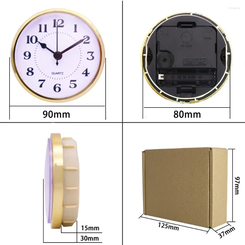 Clocks Accessoires 90 mm Rond DIY Horloge en quartz INSERT AVEC LES CHIMES DE NUMÉRALES ARABIQUES Mécanisme de fabrication de kits