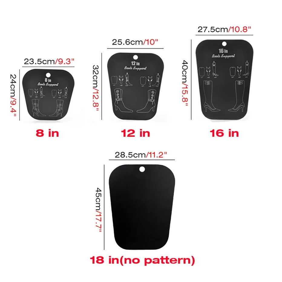 2 piezas/pares de soporte de botas negras para mujeres Insertos de botas altas de la rodilla de plástico almacenamiento de almacenamiento armario organizador de zapatos