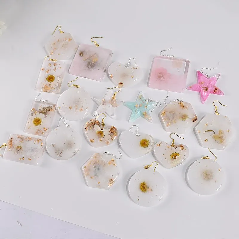Geometric Earrings Pendant Silicone Mold Circular Heart Epoxy Resin Mold DIY Jewelry Making Earrings Necklace Pendant Crafts