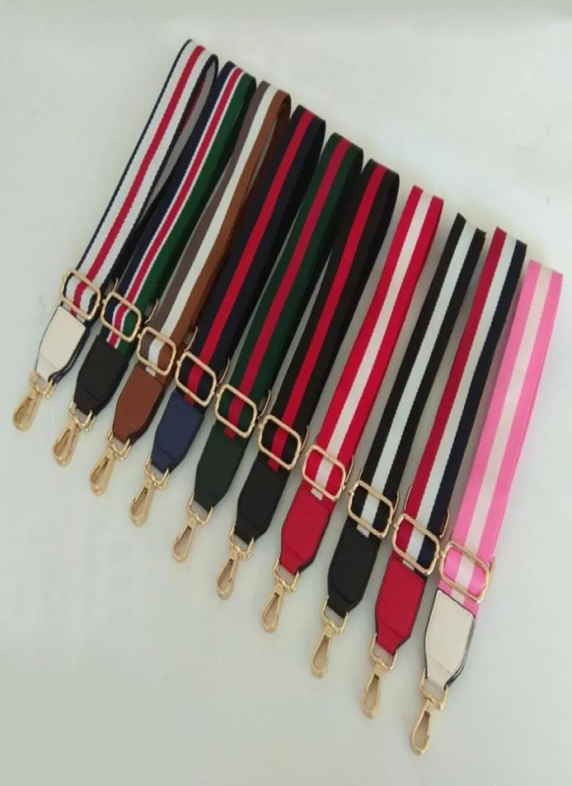 Nylon coloridos bolsos de rayas de ancho 38 cm Accesorios de bolsas de bolso Diy Manijas de reemplazo del cinturón ajustable para la bolsa1077332