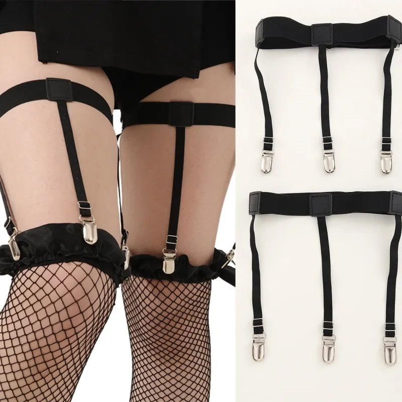 Adjustable Suspender Belt Clips & Garter Straps Fasteners - For Thigh-High Stockings & Holders