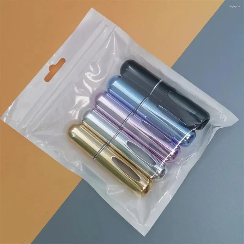 Lagringsflaskor 5 st/set parfym påfyllning flaskan bärbar mini atomizer påfyllningsbar spray kvinnor fickdispenser reseköln sprayer 5 ml