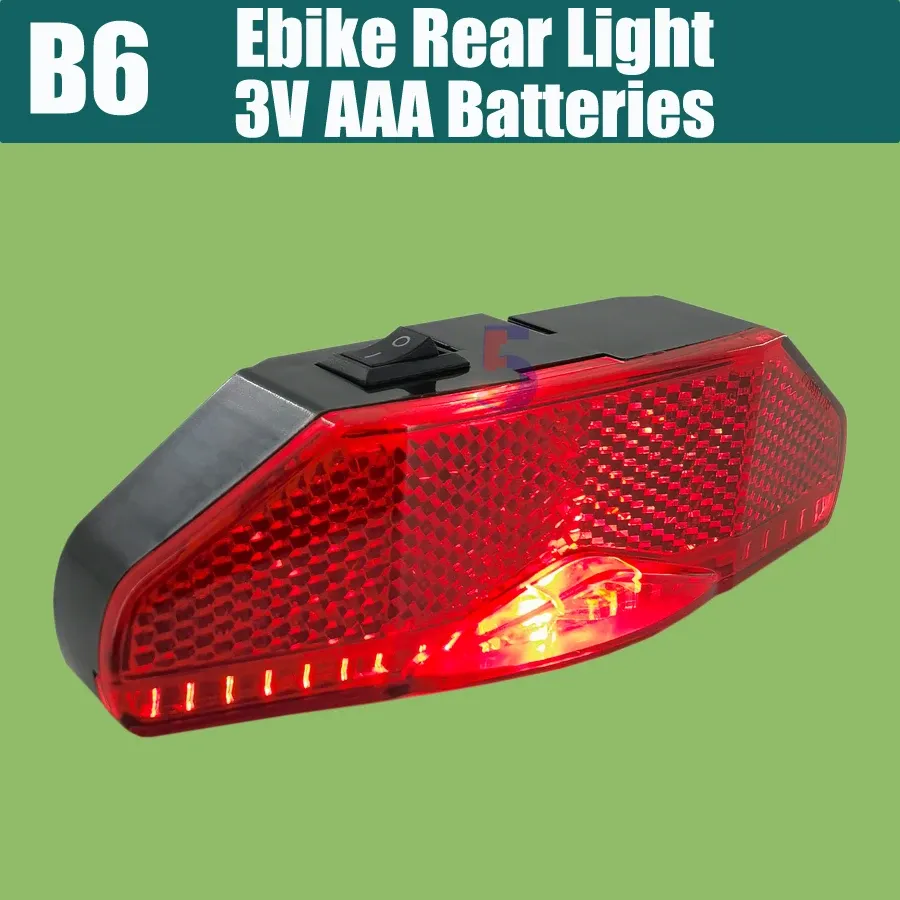 Ebike 6V-58V LED LED LID Front Light+Julet 2Pins WP Plug 80 Lux /100 Lux Leat /الخلفية المصباح LED Bicycle Light WP IPX5