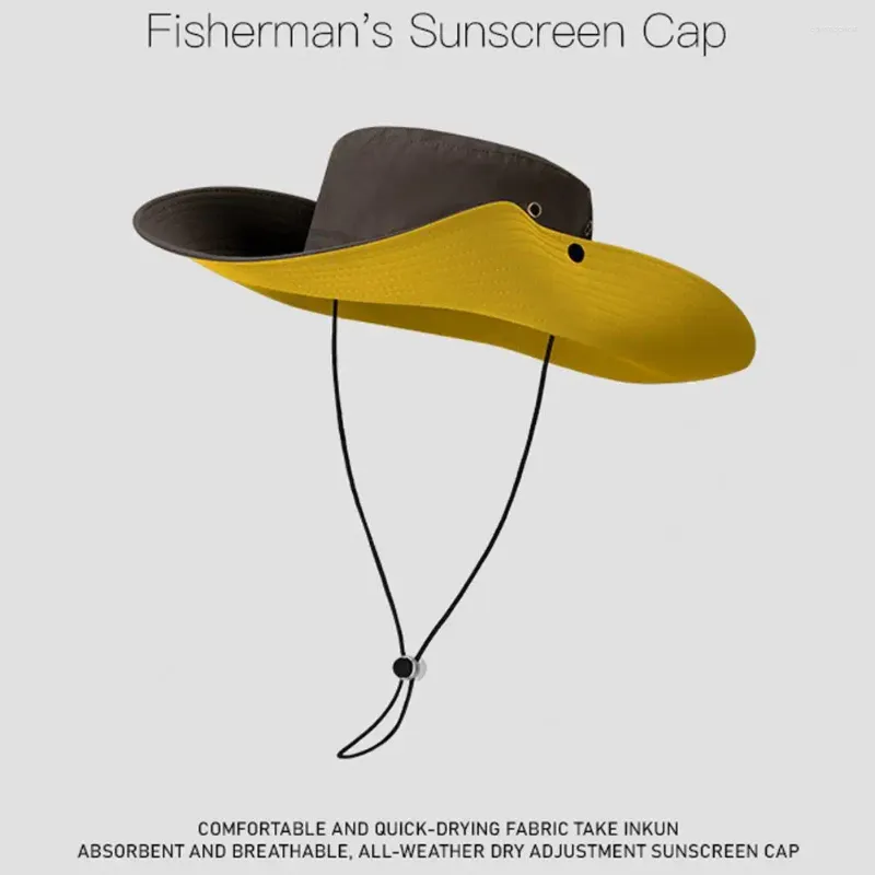 Geniş Memlu Şapkalar Kovboy Güneş Şapkası Nefes Alabilir Katlanabilir Su geçirmez Yaz Men için UV Koruması