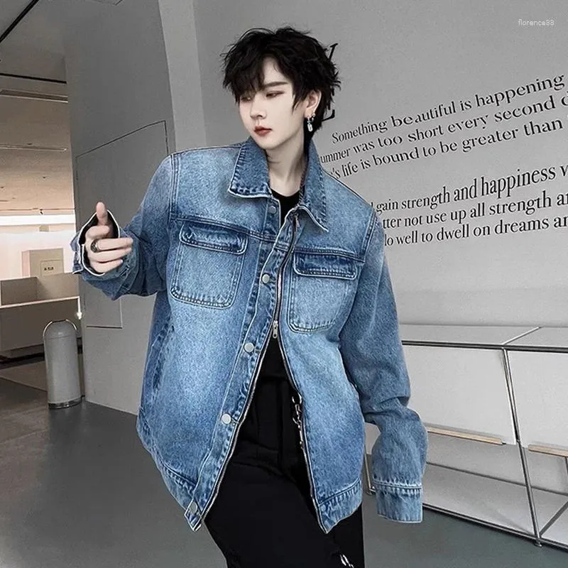 Men's Jackets Men Spring Autumn Streetwear Fashion Zipper Vintage Loose Casual Denim Jacket Women Net Celebrity Jeans Coat Outerwear