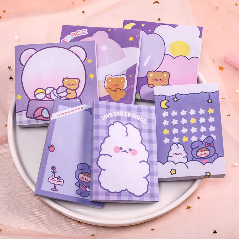 / Kawaii Bear Rabbit Memo Pad Sticky Notes mignon N TIMES PAPELERIE LAGEUR BOBOOKMARD POST SCOLO