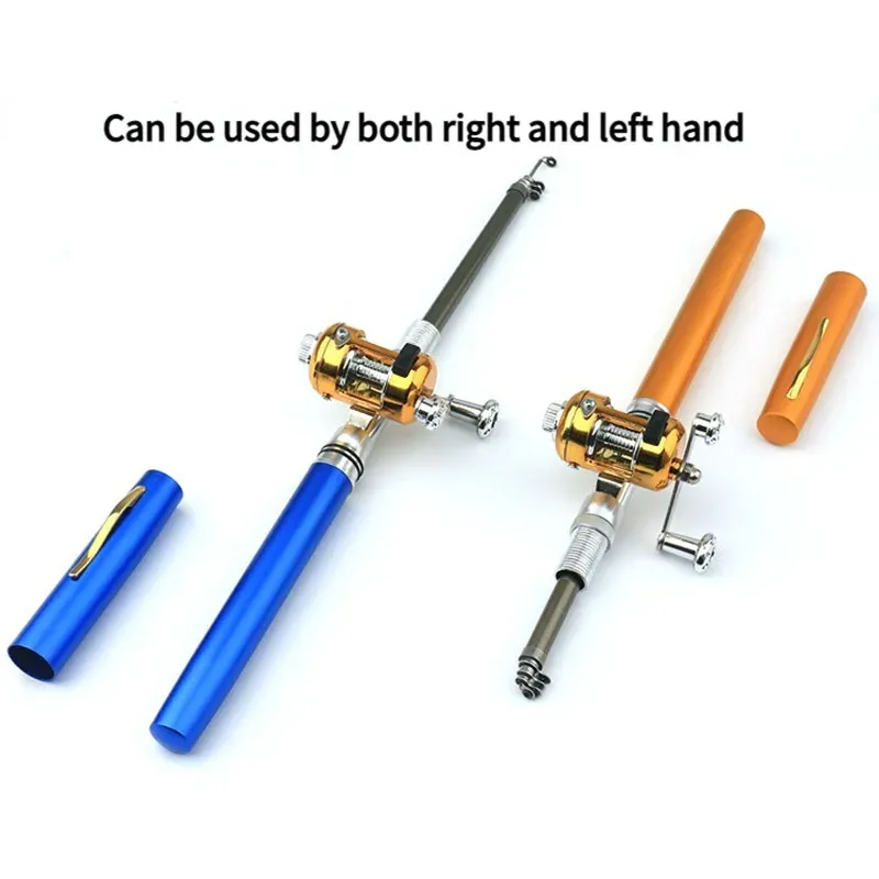Pen Fishing Rod - 8.3" Mini Telescopic Rod & Reel Combo, 5-Section, Portable For Travel, Saltwater/Freshwater