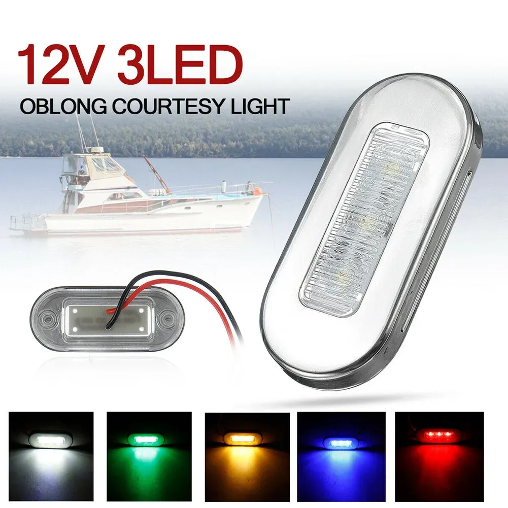 Us-parts-seller 4x Marine LED Deck Courtesy Lights – IP67 Waterproof, 6000K White – Boat/RV/12V