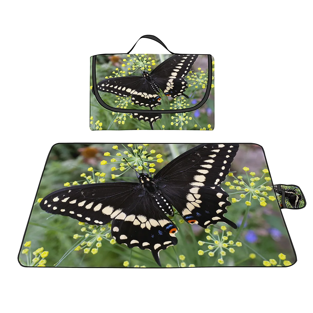 Modello farfalla grande tappetino da picnic a sabbia, oxford esterno tappetino da picnic portatile impermeabile per spiaggia, parco, prato, prato, viaggio