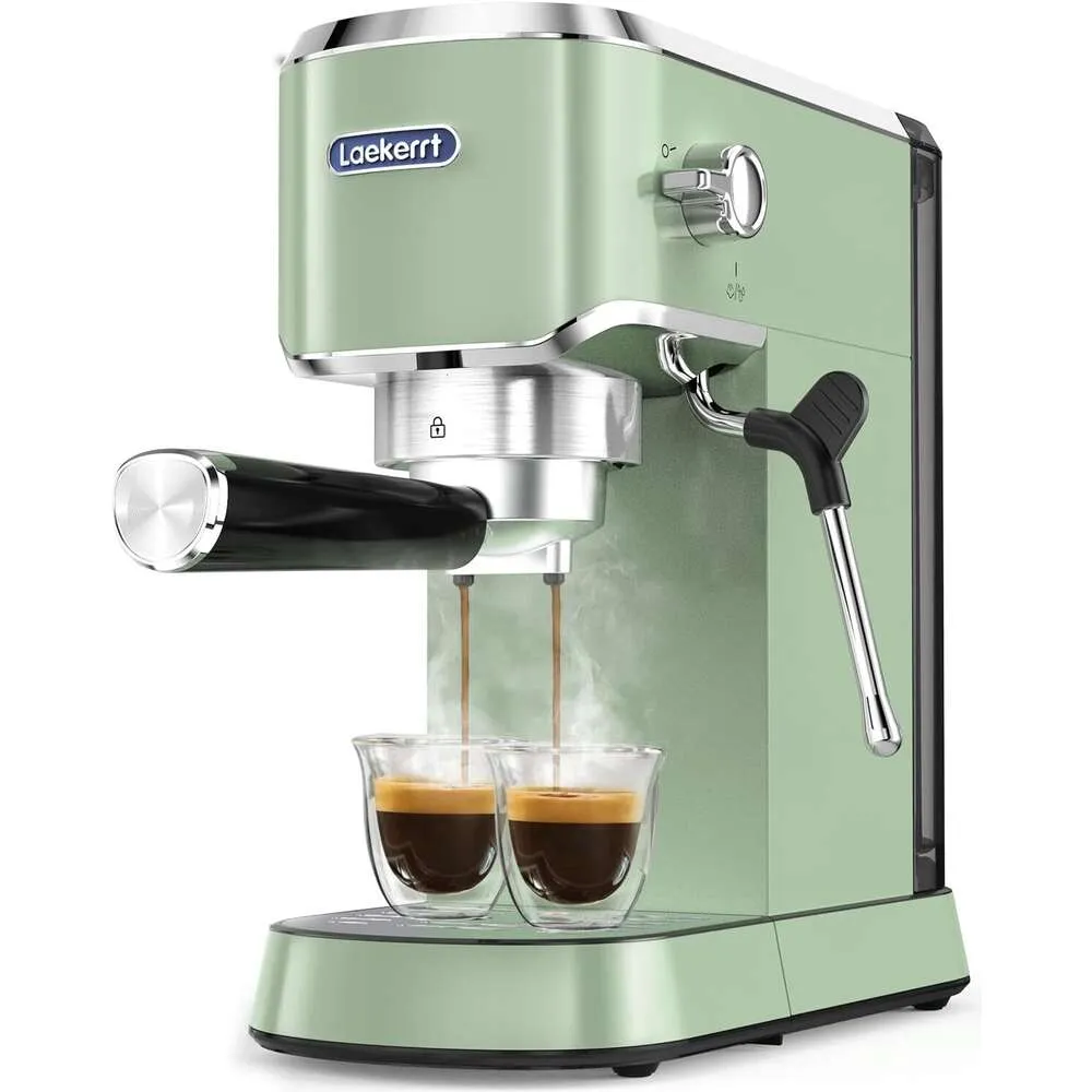 Retro Espresso Machine with Milk Frother, Steam Wand for