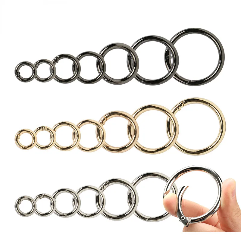 1 PC Round Carabiner Paracord Clip Buckle Outdoor Parachute Keychain Lanyard Metal O Ring Spring Snap Hook Diy Craft Connector