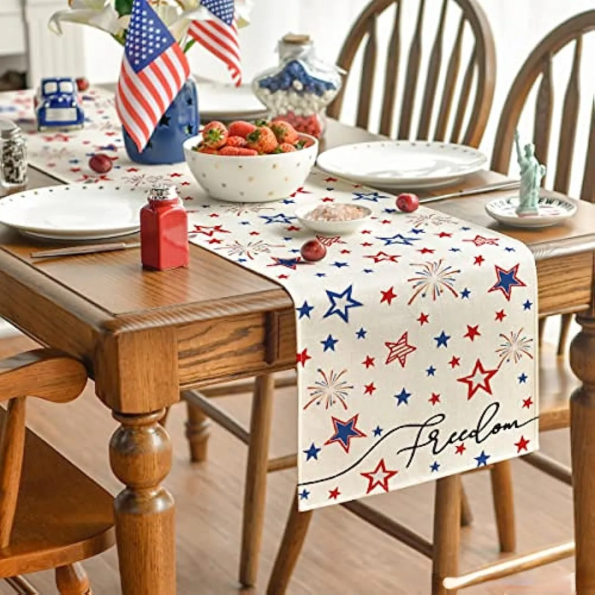 4 juli Memorial Day Linen Tabler Runners Holiday Party Decorations Freedom Stars Dining Tabler Runners Kitchen Table Table Decor Dekor