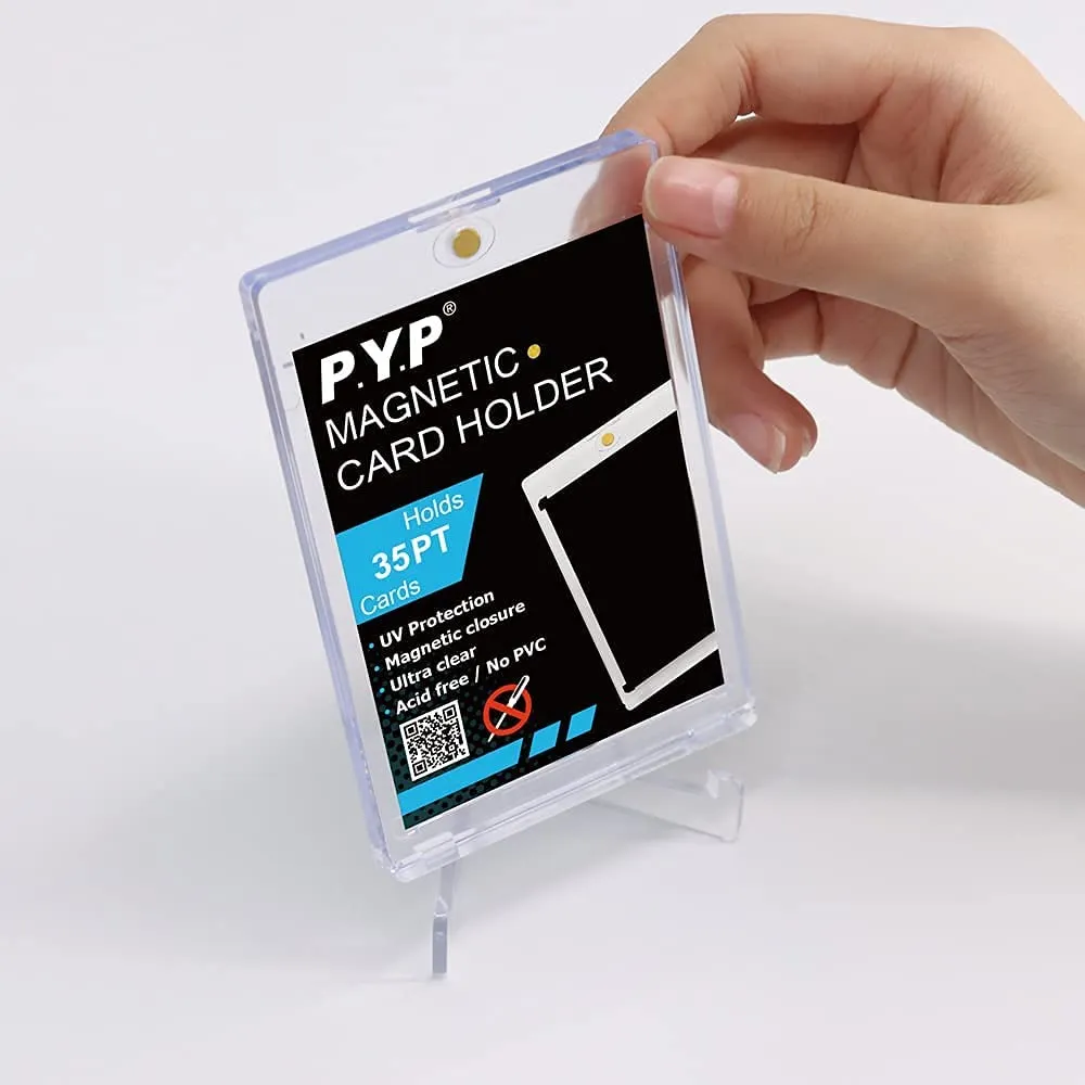 Pro-Mold 50pt Screw Down Trading Card Holder  10 Pack, 1 Screw, UV  Protection, Clear Top Loader Card Storage