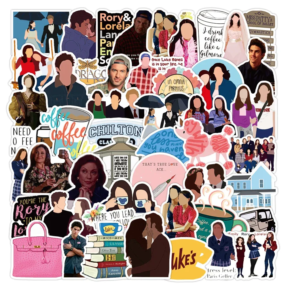 10 / 50pcs / pack émission de télévision classique Gilmore Girls Graffiti Autocollants pour meuble Mur Bureau Diy Chaise Toy Car Trunk Motorcycle