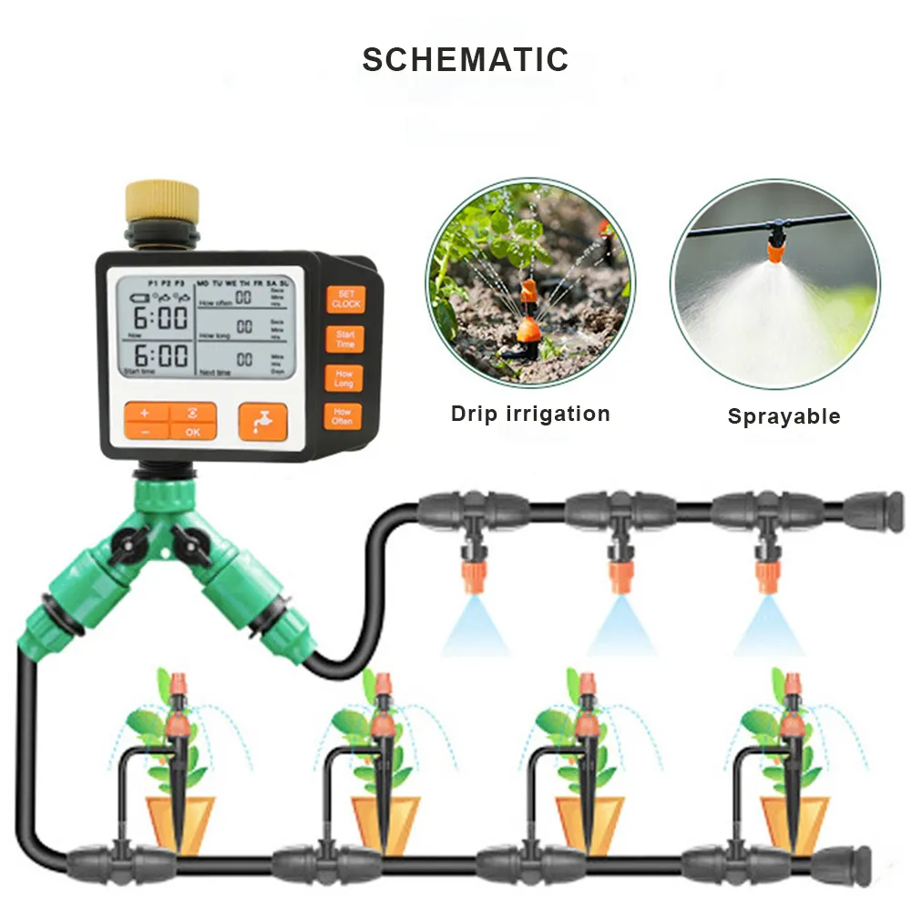 Tuin water geventimer led groot scherm display water slang timer bewaar water intelligente sprinkler timer voor dagelijkse planten water geven