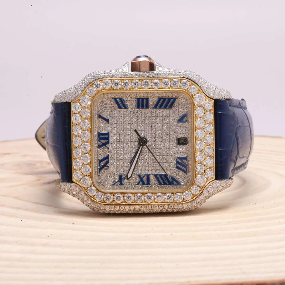 Luxe die er volledig uitziet, bekijk Iced For Men Woman Top vakmanschap uniek en dure Mosang Diamond Watchs voor Hip Hop Industrial Luxueuze 55062