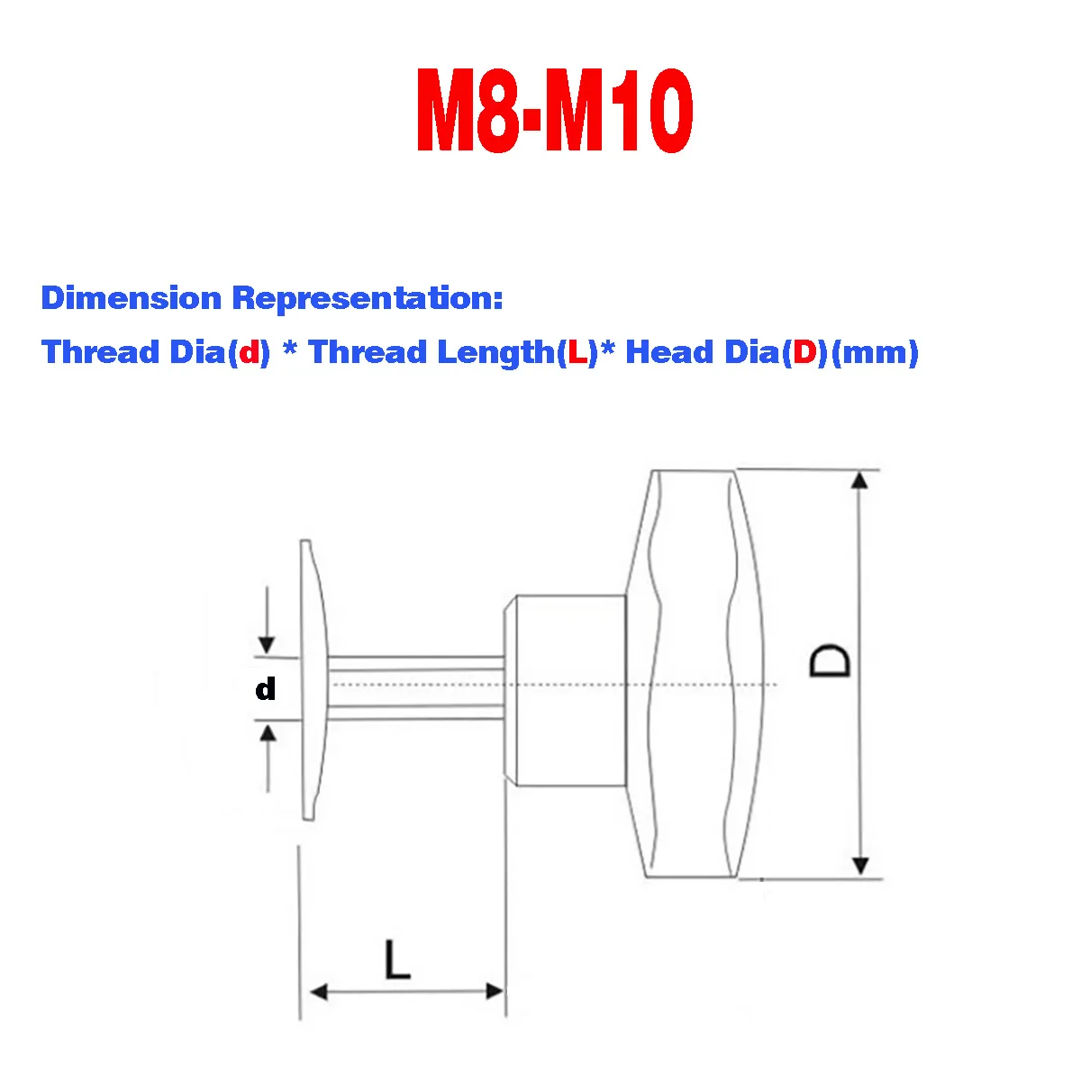 Plum Blossom Rubber Head Screw /With Pressure Plate Hand Screw / With Tablet Pressing Handle Screw / Adjustable Screw M8M10