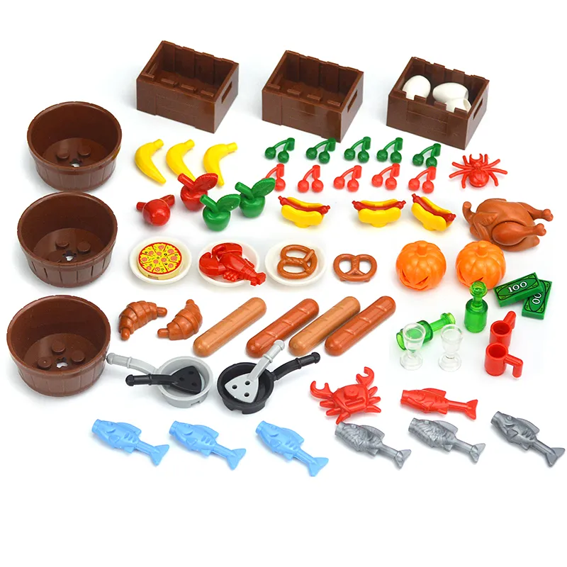 Moc Bricks Food City Set Accessoires Amis Moc