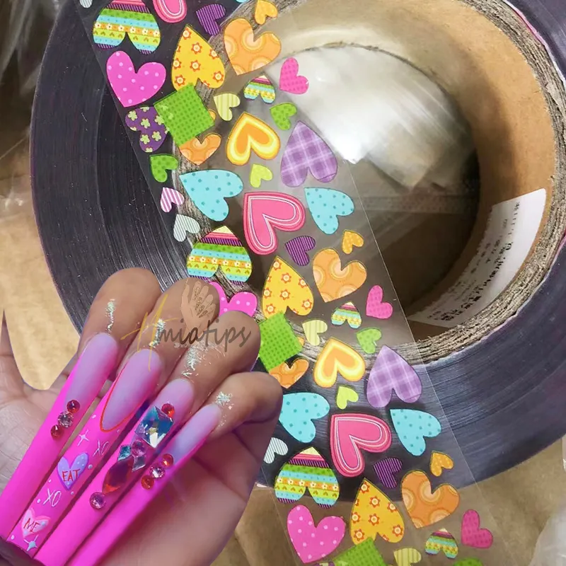 10 rouleaux Série de la Saint-Valentin Foils de ongles Transfert Paper Holographic Nail Autocollants Love Roses Decals Design Manucures Décoration