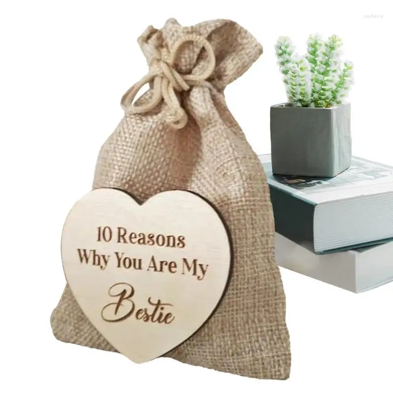 Christmas Decorations You Are My Friend 10 Reasons Sack Heart Tokens Portable Decorative Wood Chips Birthday Gift For Girls Boys And Friends